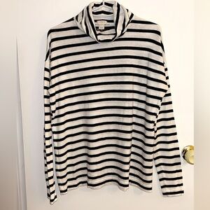 J.Crew Womens Striped Tissue Turtleneck Tee Size XS BB750